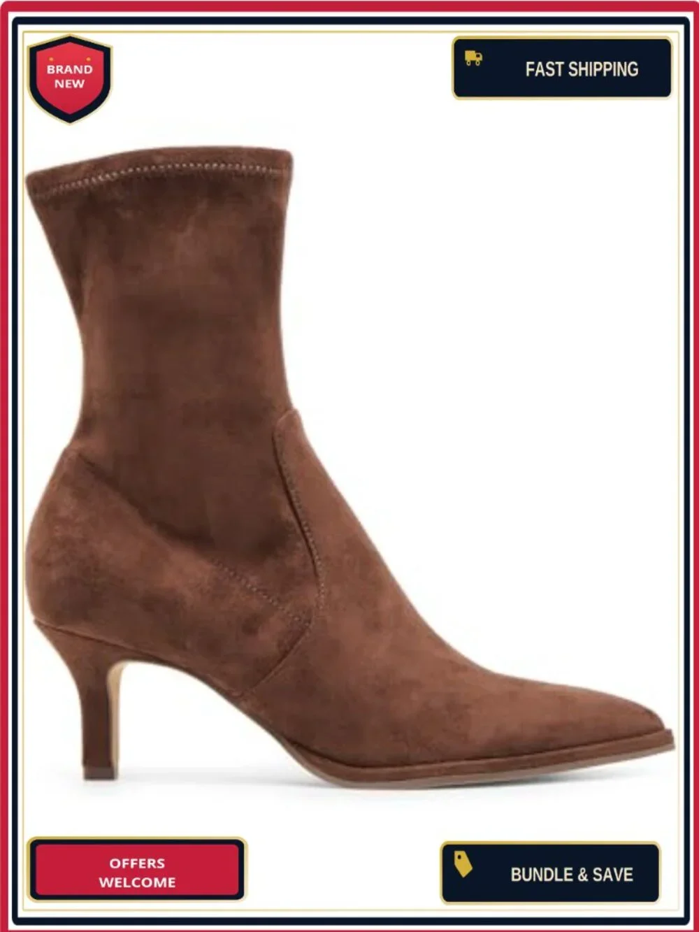 Dolce Vita Amara Ankle Bootie Kitten Heel Pull-On Suede